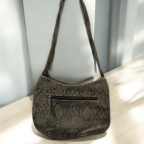 Liz Claiborne vintage rare snakeskin handbag purse vinyl material tan and black. - Picture 4 of 10